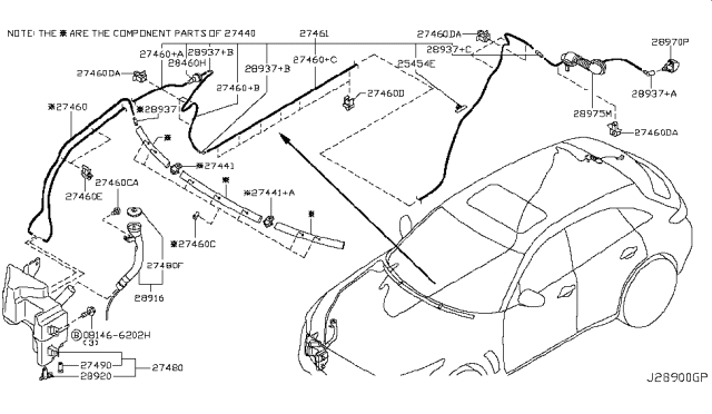 2011 Infiniti FX35 Windshield Washer Diagram 1