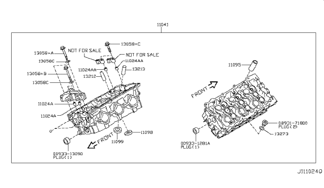 2012 Infiniti FX50 Cylinder Head & Rocker Cover Diagram 7