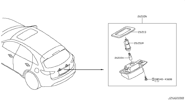 2013 Infiniti FX37 License Plate Lamp Diagram