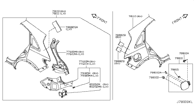 2017 Infiniti QX70 Reinforce-Rear Bumper Stay Diagram for 85252-1CA0A