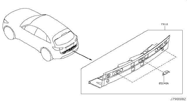 2010 Infiniti FX35 Rear,Back Panel & Fitting Diagram 1