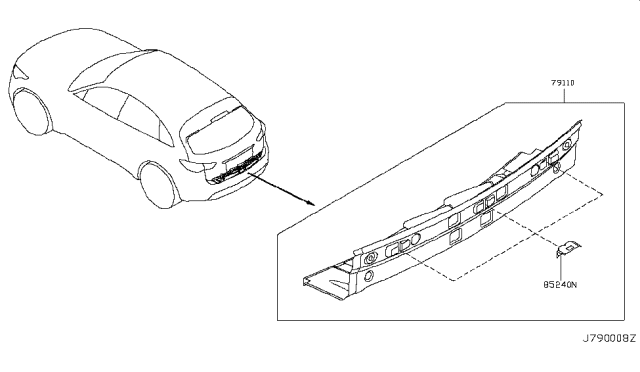 2010 Infiniti FX50 Rear,Back Panel & Fitting Diagram 1