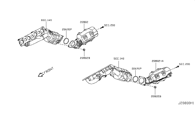 2012 Infiniti FX50 Catalyst Converter,Exhaust Fuel & URE In Diagram 1