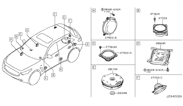 2012 Infiniti FX35 Speaker Diagram