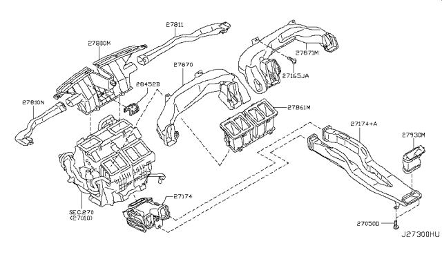 2014 Infiniti QX70 Nozzle & Duct Diagram