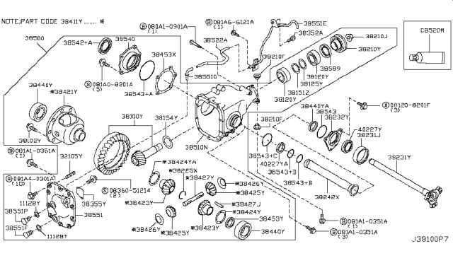 2009 Infiniti FX35 Bolt Diagram for 13075-4W00B