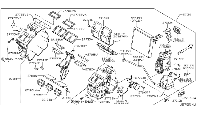 2012 Infiniti FX35 Heater & Blower Unit Diagram 4