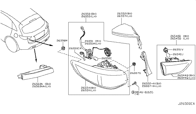 2010 Infiniti FX50 Clip Diagram for 26398-EW00A