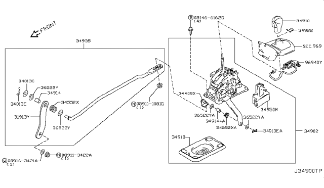 2012 Infiniti G25 Auto Transmission Control Device Diagram 5