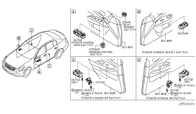 2008 Infiniti G35 Switch Diagram 1