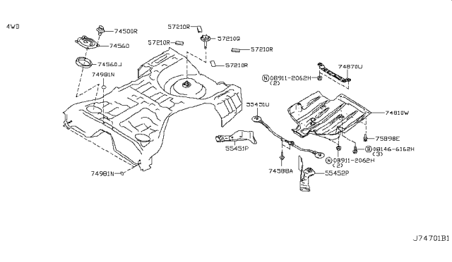 2015 Infiniti Q40 Floor Fitting Diagram 8