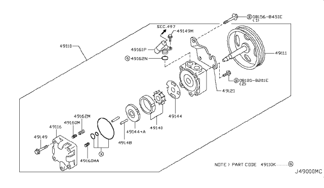2015 Infiniti Q40 Power Steering Pump Diagram 3