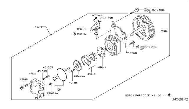 2012 Infiniti G25 Power Steering Pump Diagram 3