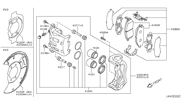 2015 Infiniti Q40 Front Brake Diagram 1