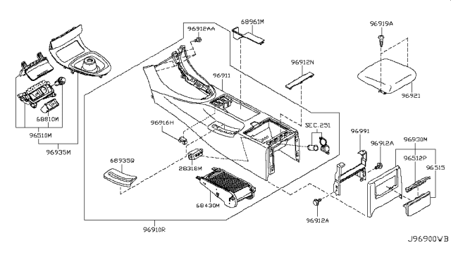 2012 Infiniti G37 Console Box Diagram 2