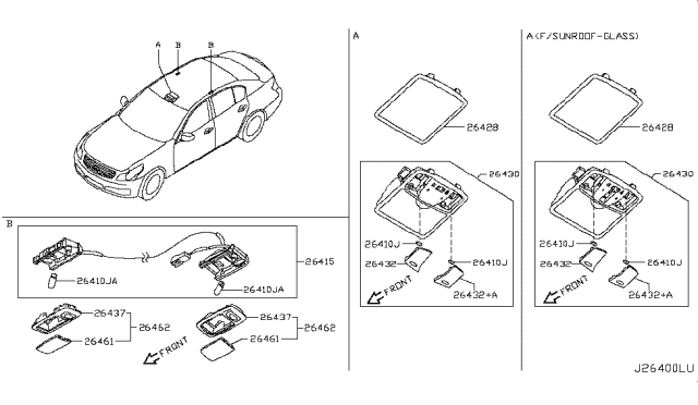 2015 Infiniti Q40 Room Lamp Diagram 1