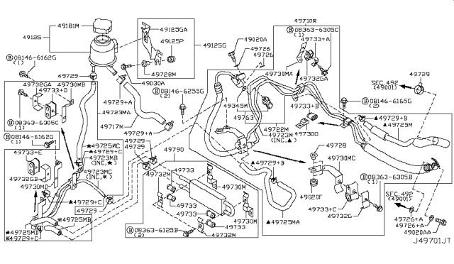 2008 Infiniti G35 Sedan Power Steering Piping Diagram 8