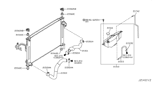 2007 Infiniti G35 Radiator,Shroud & Inverter Cooling Diagram 2