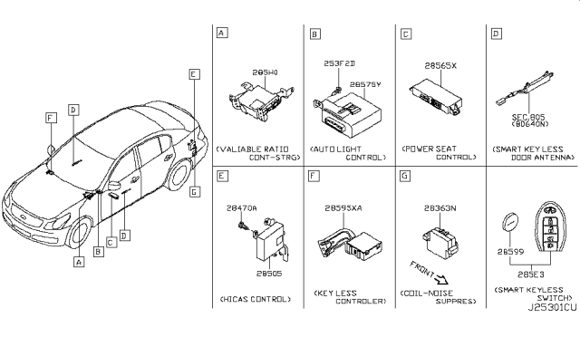 2007 Infiniti G35 Control Assembly-HICAS Diagram for 28505-JK000