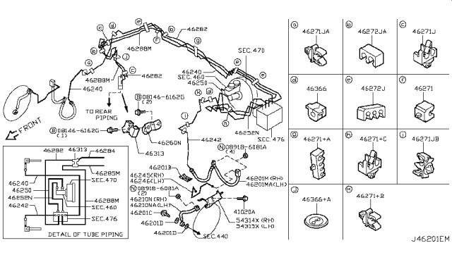 2009 Infiniti G37 Brake Piping & Control Diagram 4