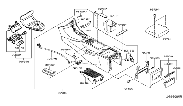 2008 Infiniti G37 Console Box Diagram 6