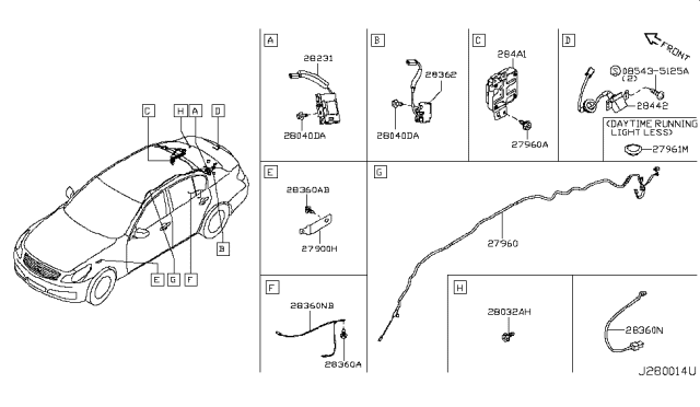 2008 Infiniti G35 Wire-Bonding Diagram for 28360-JK60A