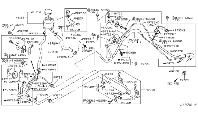 2008 Infiniti G35 Sedan Power Steering Piping Diagram 1