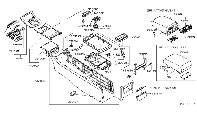 2008 Infiniti G35 Ashtray Diagram for 68800-JL40A