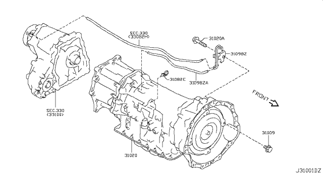 2009 Infiniti G37 Auto Transmission,Transaxle & Fitting Diagram 5