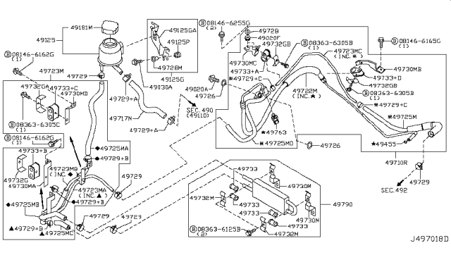 2008 Infiniti G35 Sedan Power Steering Piping Diagram 2