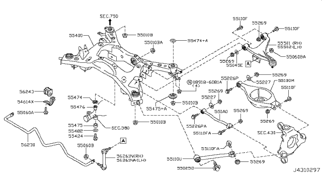 2015 Infiniti Q40 Rear Suspension Diagram 2