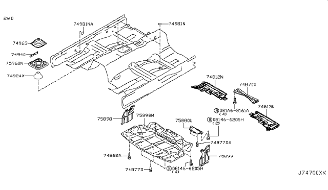 2013 Infiniti G37 Floor Fitting Diagram 1