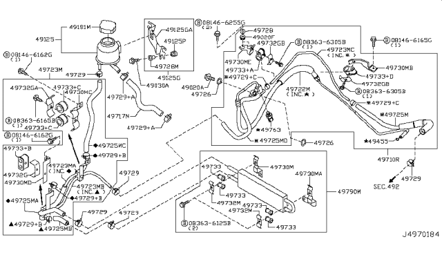 2008 Infiniti G35 Sedan Power Steering Piping Diagram 6