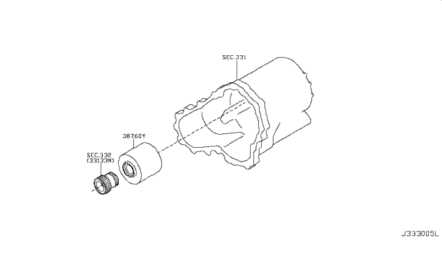 2008 Infiniti G37 Transfer Shift Lever,Fork & Control Diagram 1