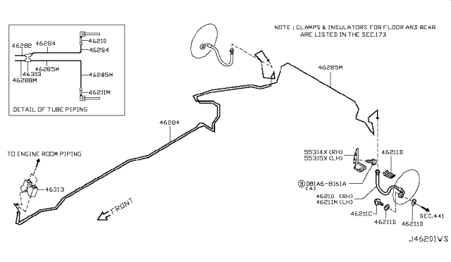 2010 Infiniti G37 Brake Piping & Control Diagram 5