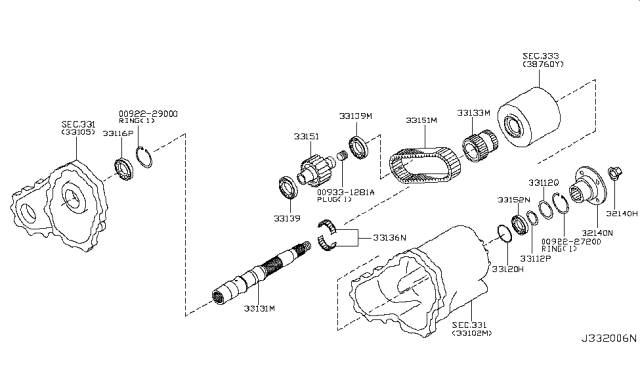 2008 Infiniti G37 Sedan Transfer Gear Diagram 1