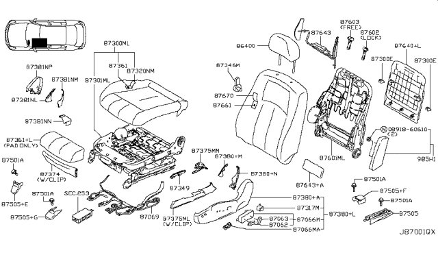 2008 Infiniti G35 Sedan Front Seat Diagram 5