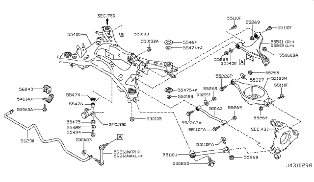 2015 Infiniti Q40 Rear Suspension Diagram 5