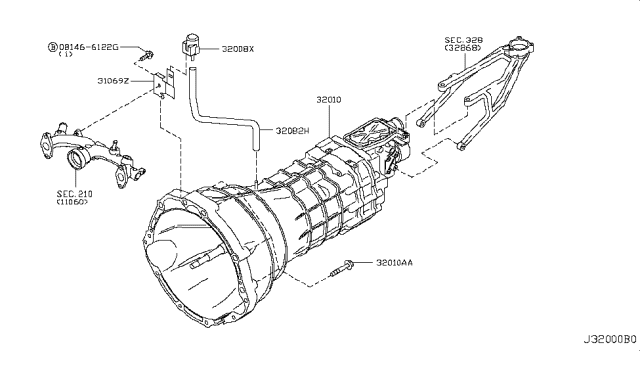 2008 Infiniti G35 Tube-Breather Diagram for 31098-JK40B