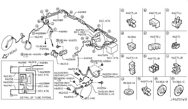2009 Infiniti G37 Brake Piping & Control Diagram 1