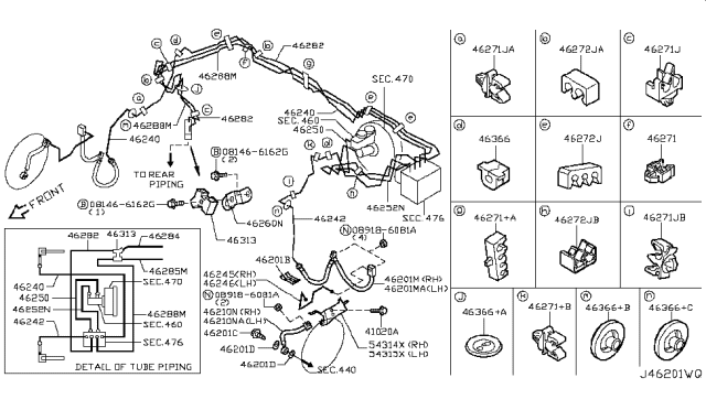 2013 Infiniti G37 Brake Piping & Control Diagram 3