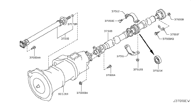 2011 Infiniti G37 Propeller Shaft Diagram 5