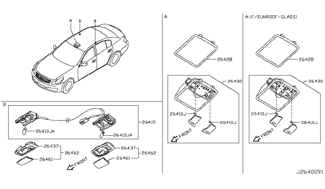 2007 Infiniti G35 Lamp Assembly-Map Diagram for 26430-JK000