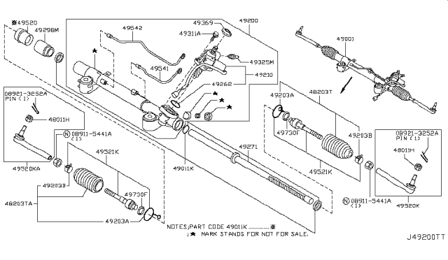 2012 Infiniti G37 Power Steering Gear Diagram 3