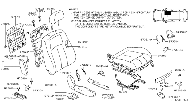 2009 Infiniti G37 Front Seat Diagram 9