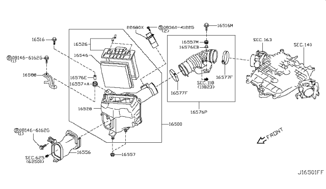 2011 Infiniti G37 Air Cleaner Diagram 5