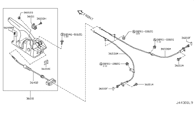 2010 Infiniti G37 Parking Brake Control Diagram 3