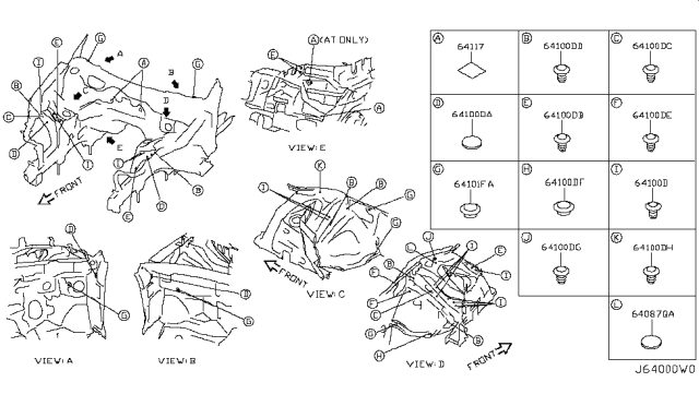 2015 Infiniti Q40 Hood Ledge & Fitting Diagram 3