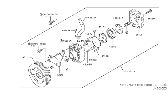 2007 Infiniti G35 Power Steering Pump Diagram 1