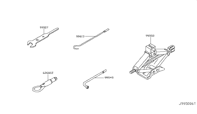 2011 Infiniti G37 Tool Kit & Maintenance Manual Diagram